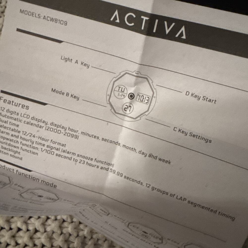 NEW Activa X Invicta Vion X ACW8109-006 45mm Light Blue Digital Men's Watch - Picture 5 of 7